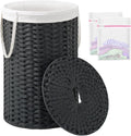 Large Laundry Hamper Round 34.3 Gal Wicker Basket - Spacious Organizer