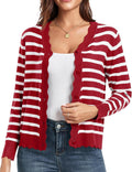 Womens Long Sleeve V-Neck Button Down Cardigan - Slim Knit Shrug