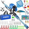 ODDSPRO Kids Portable Fishing Pole Pink - Telescopic Kit for Fun