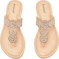 Ataiwee Women's Flat Slide Sandals - Comfortable Bling Thong Flats