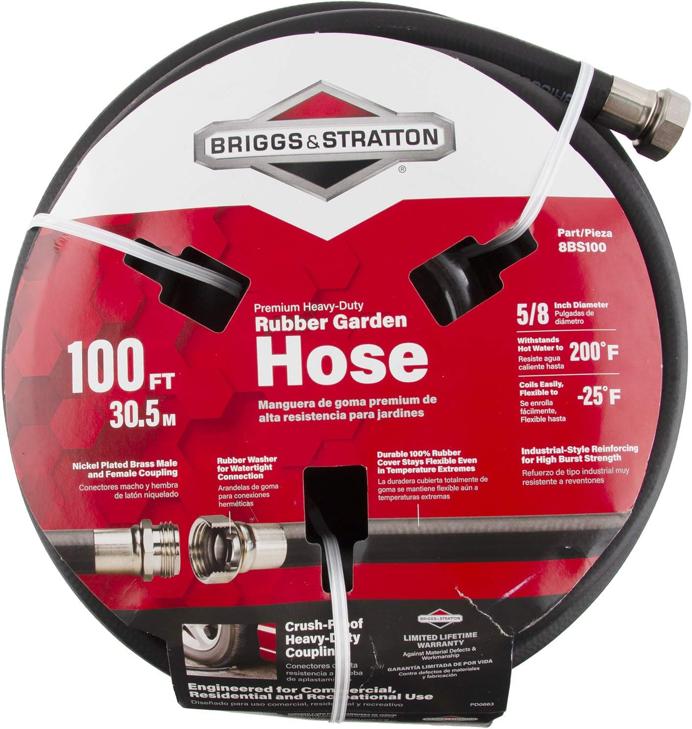 Briggs and Stratton 100-Foot Premium Heavy-Duty Rubber Hose