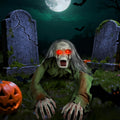 Halloween Scary Yard Decorations Scary Long Hair Glow Crawling Ghost