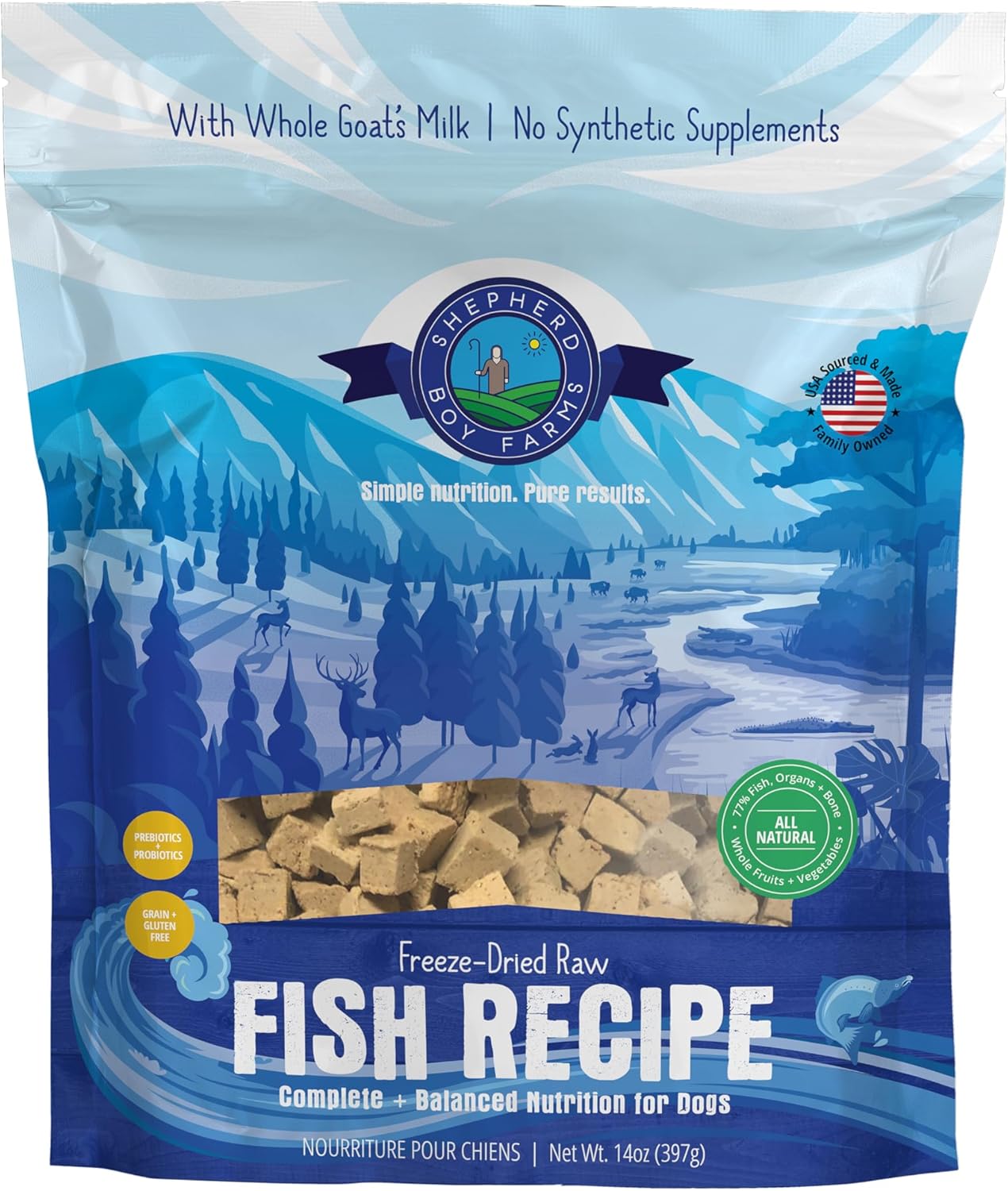 Freeze Dried Raw Dog Food with Fish Medley Recipe for Health