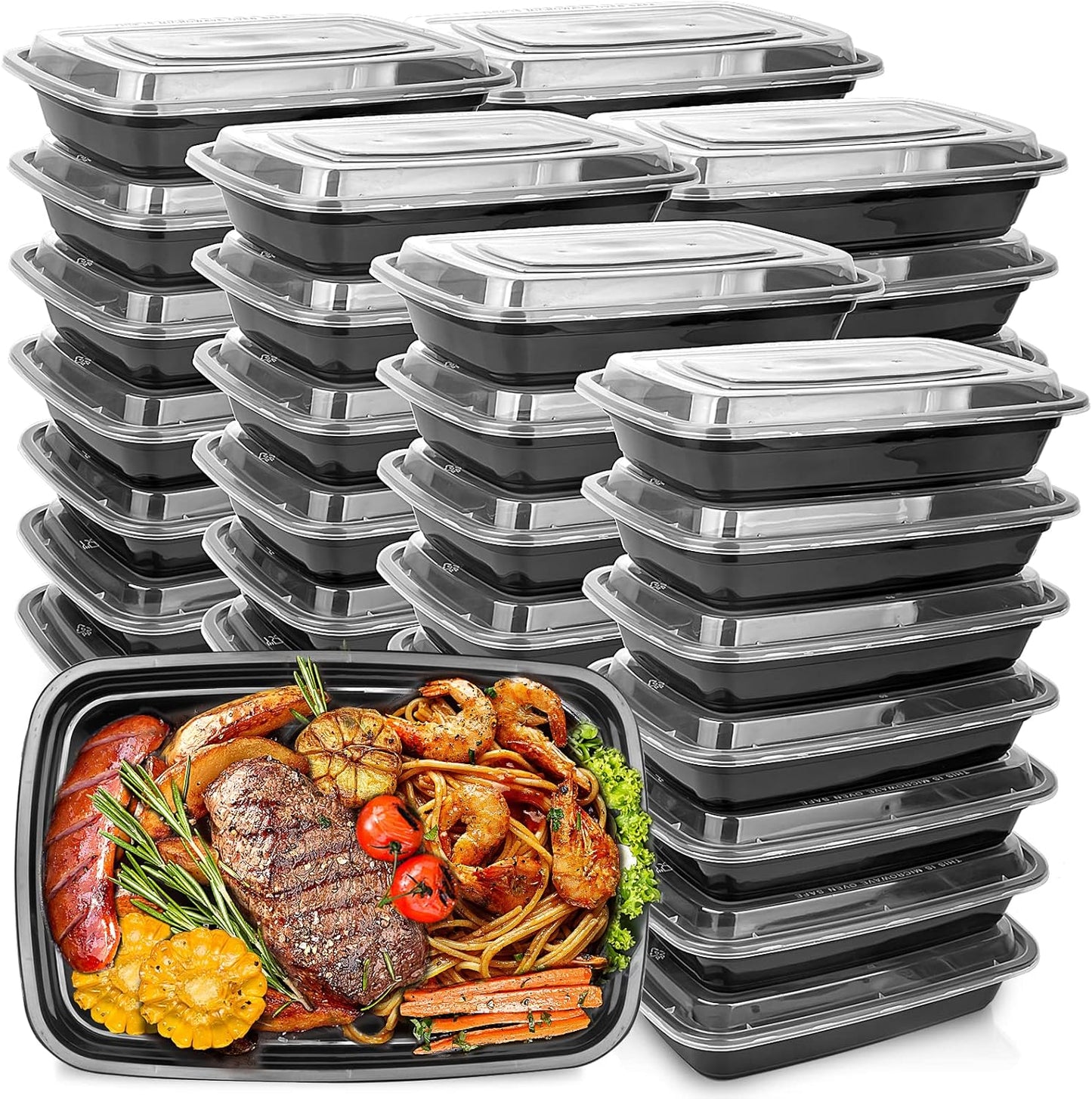 50-Pack Food Prep Containers for Meal Prep and Storage Needs