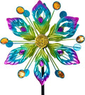 Peacock Wind Spinner Garden Sculpture 56 in - Decorative Yard Art