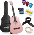 38-in Pink Beginner Acoustic Guitar Package - Ashthorpe Starter Kit