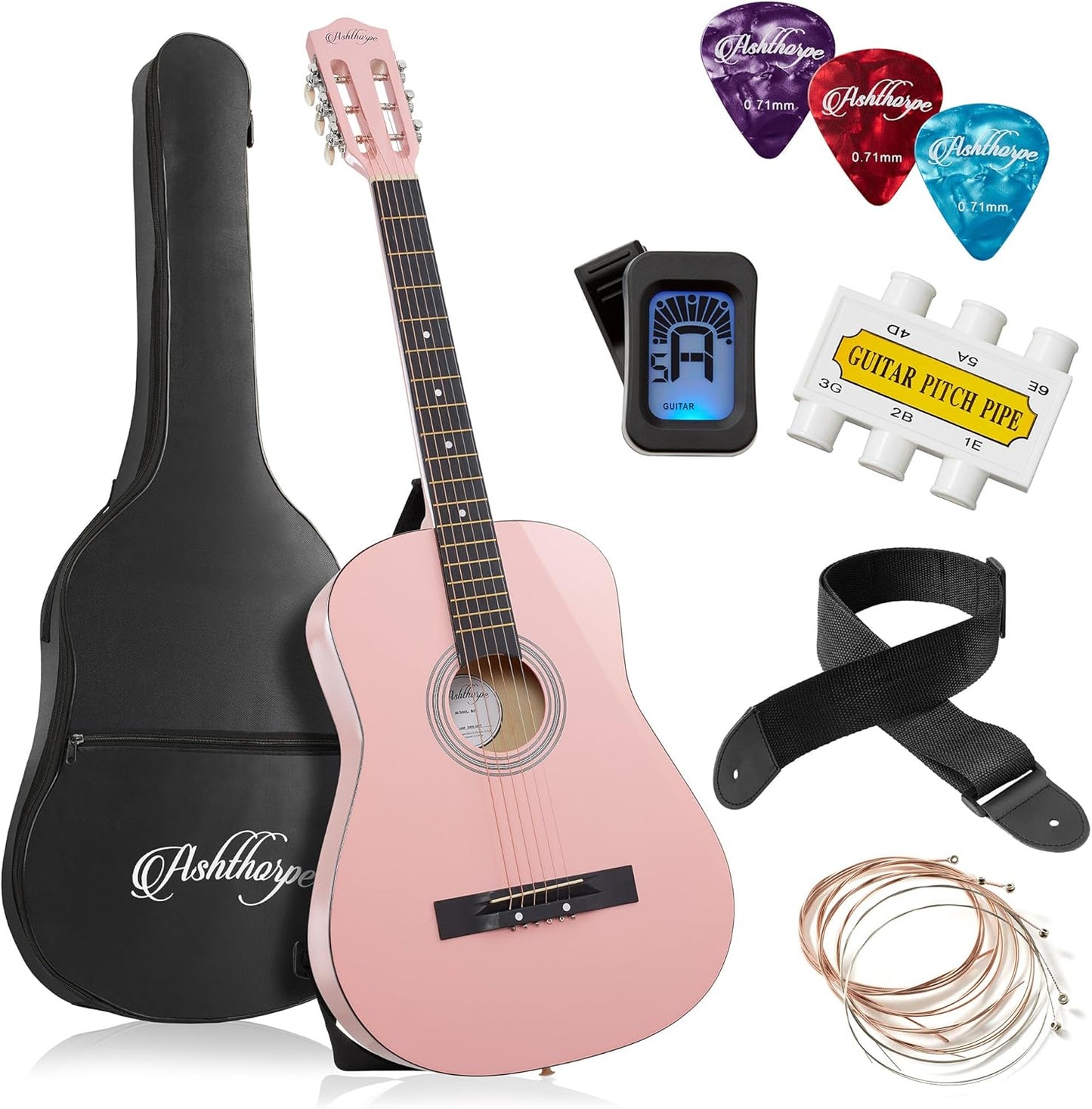 38-inch Beginner Acoustic Guitar Package for Young Musicians