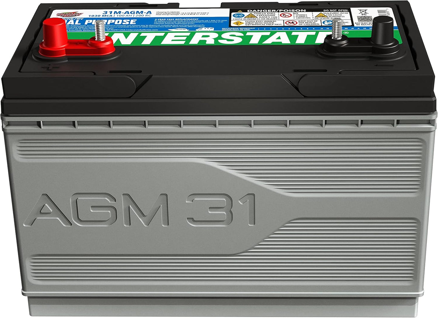 Interstate Batteries Marine/RV 12V 100Ah AGM Dual Purpose Battery