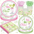 120Pcs Party Supplies - Hot Pink & Green Tableware Set - Serve 20