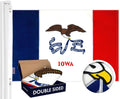 Iowa State Flag 3x5 Ft Double Sided Embroidered - Durable Display