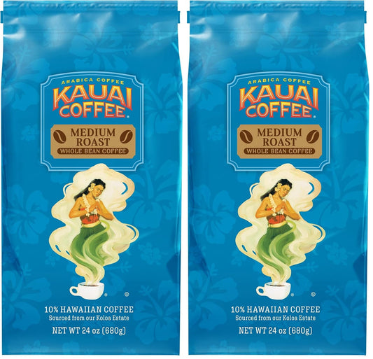 Kauai Coffee Koloa Estate Medium Roast Whole Bean Coffee 24 oz