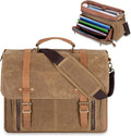 YARWO Mens Messenger Bag with Accordion File Folder for 17in Laptop