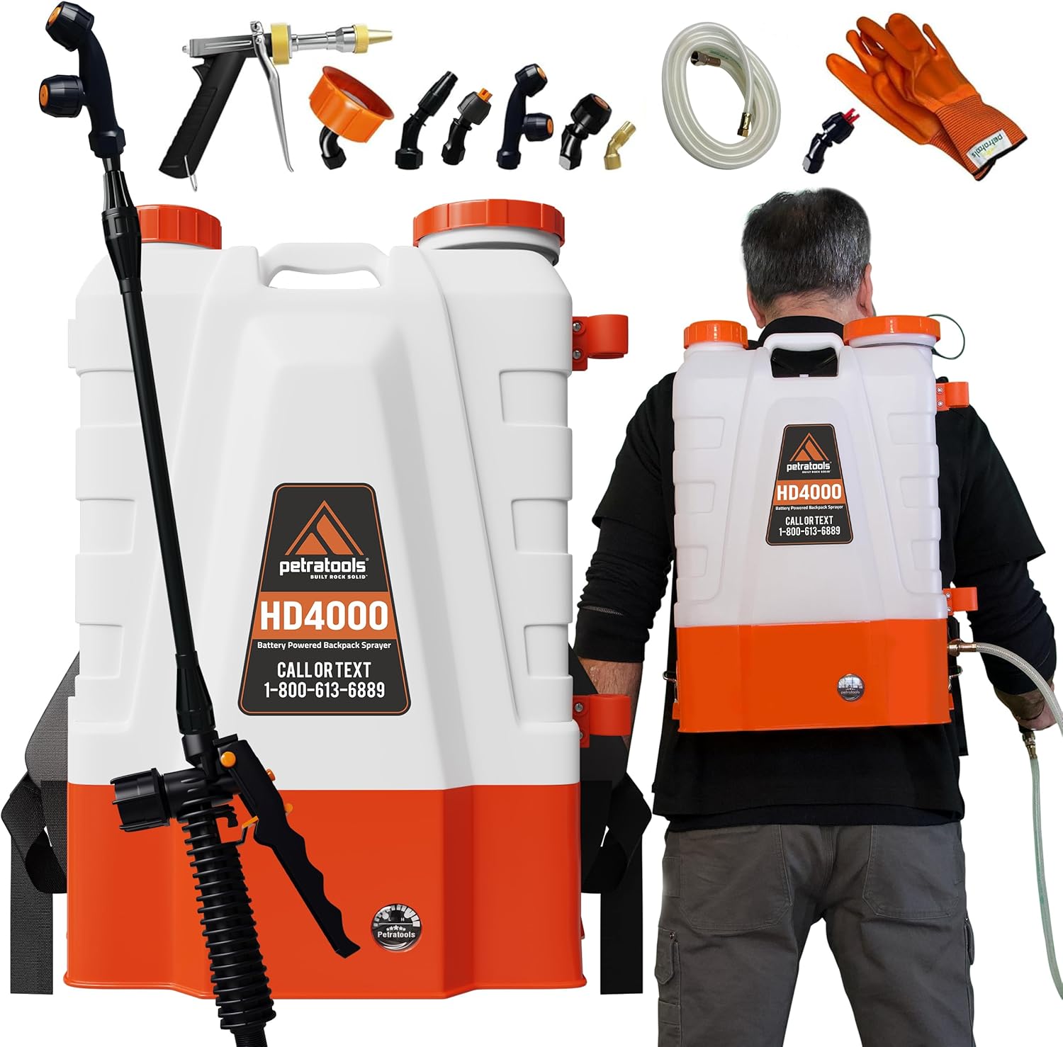 PetraTools Battery Powered Backpack Sprayer for Easy Gardening