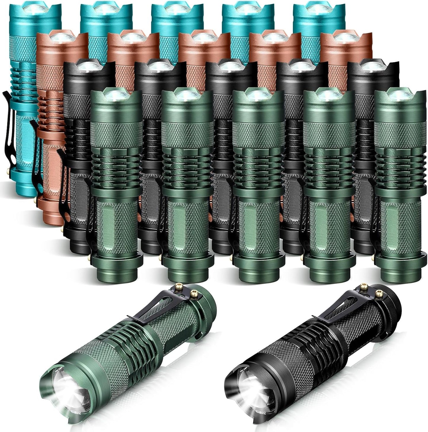 Fumete 20 Pieces LED Flashlight Mini Tactical Torch for Outdoors