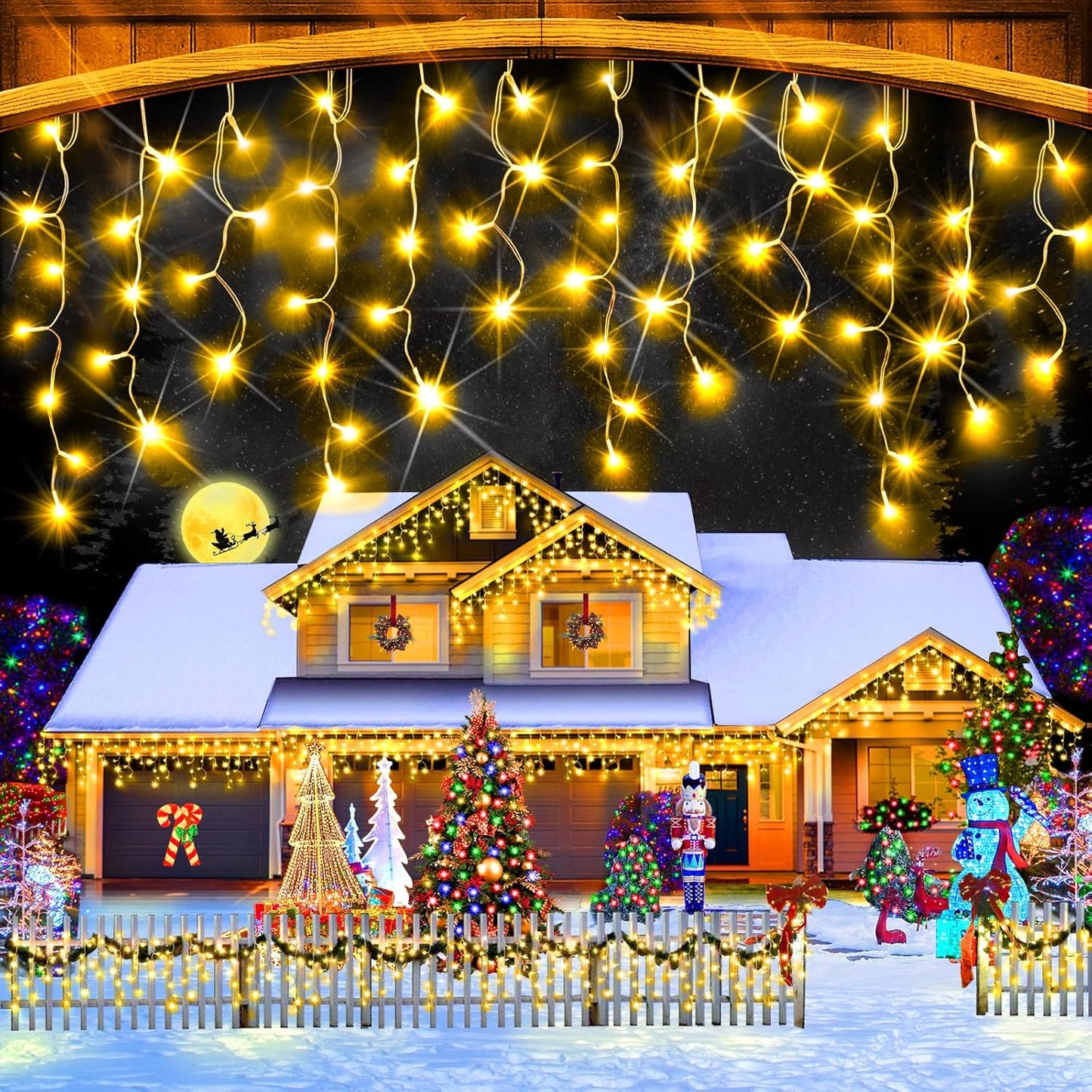 108ft 960 LED Curtain Lights - 8 Modes Timer, Waterproof for Wedding Party