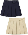 Baby Girls' Uniform Bow Pleated Skort 2 Pack - Soft Pull-On Fit