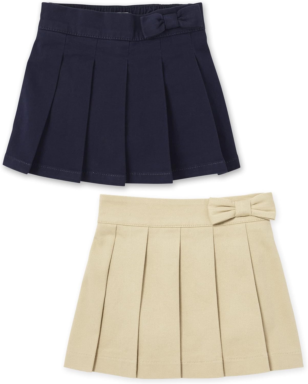 Baby Girls' Uniform Bow Pleated Skort 2 Pack for Everyday Style
