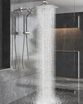Veken Brushed Nickel 10in Rain Shower Head with Handheld - Dual Combo