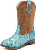 Girls Cowgirl Boots Unisex-Child Mid Calf Glitter Toddler (Style 7C8S)