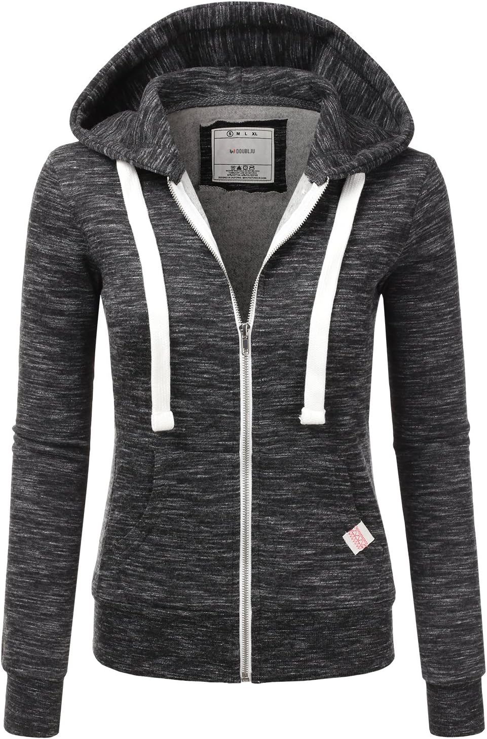DOUBLJU Lightweight Thin Zip-Up Hoodie Jacket for Women Plus Size