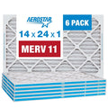 Aerostar 14x24x1 MERV 11 Pleated Air Filters - 6 Pack