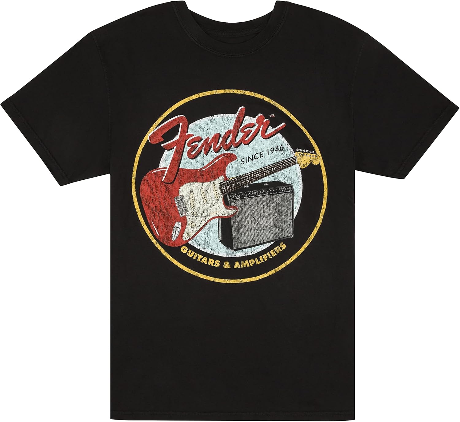 Vintage Black Fender 1946 Guitar Tee, M