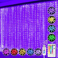 String Light Curtain 300 LED Window Fairy Curtain Lights - 16 Colors
