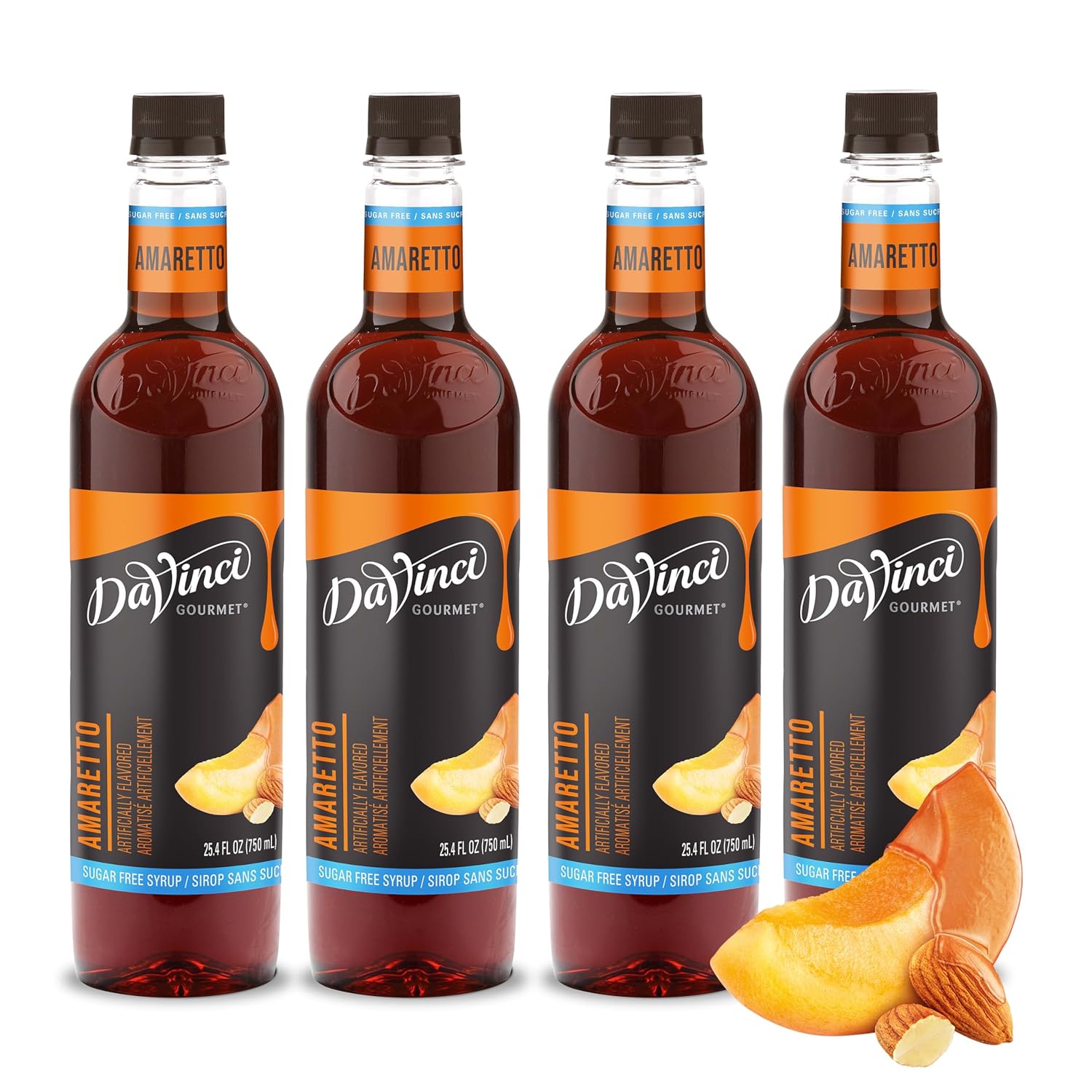 DaVinci Gourmet Sugar-Free Amaretto Syrup for Flavorful Drinks