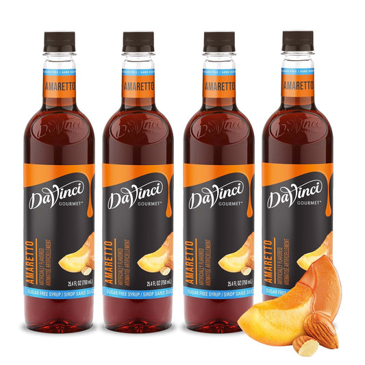 DaVinci Gourmet Sugar-Free Amaretto Syrup for Flavorful Drinks