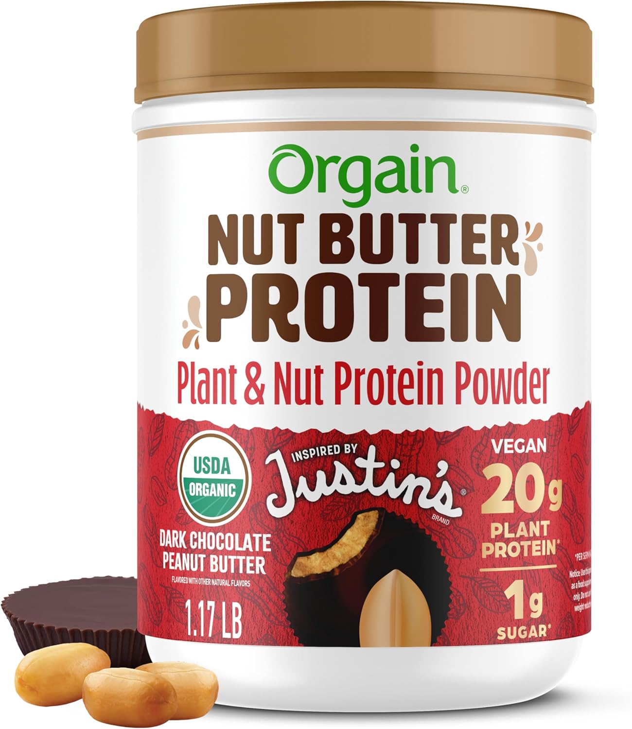 Orgain Vegan Nut Butter Protein Powder - Chocolate Peanut Butter