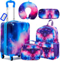 Redbaker 6 Pcs Kids Luggage Set 17 in Starry Sky - Travel Ready