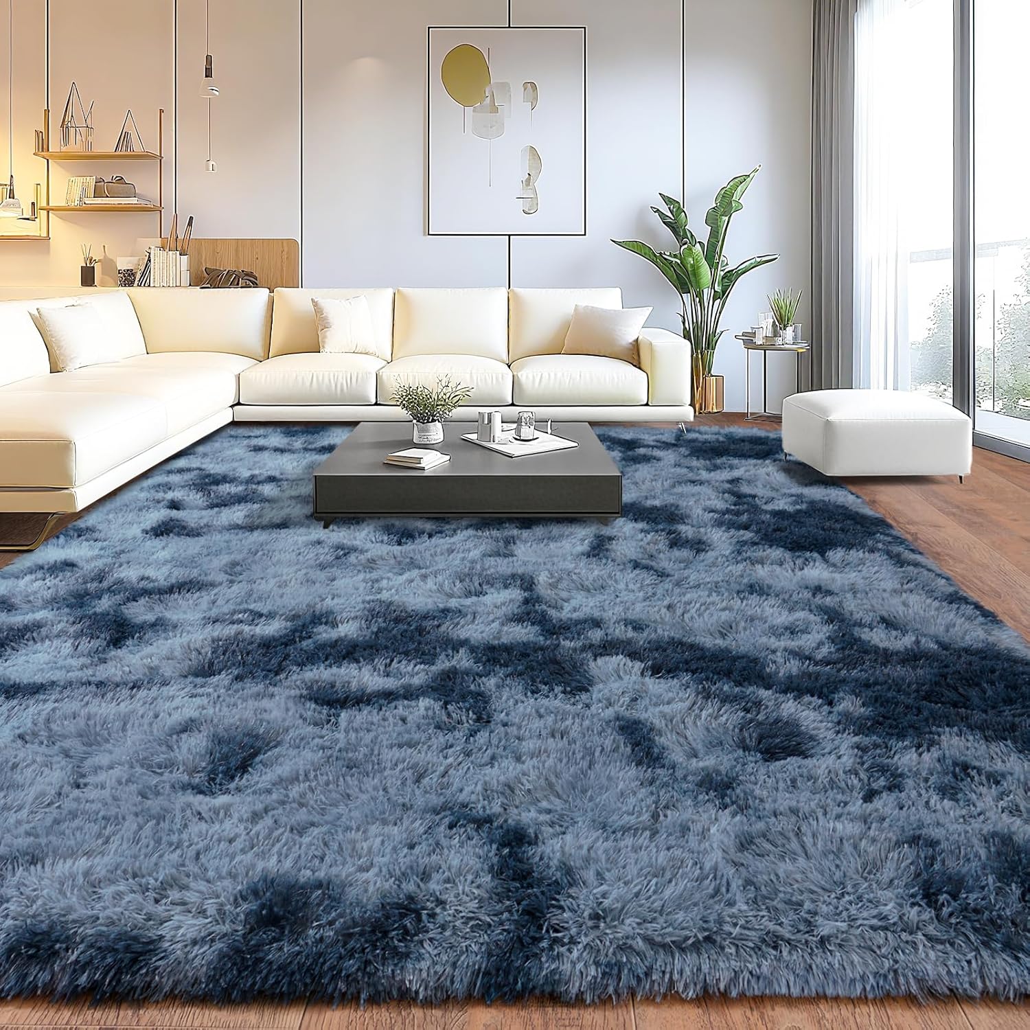 Upgrade Non-Slip Plush Rugs for Living Room, Soft Shaggy Carpets