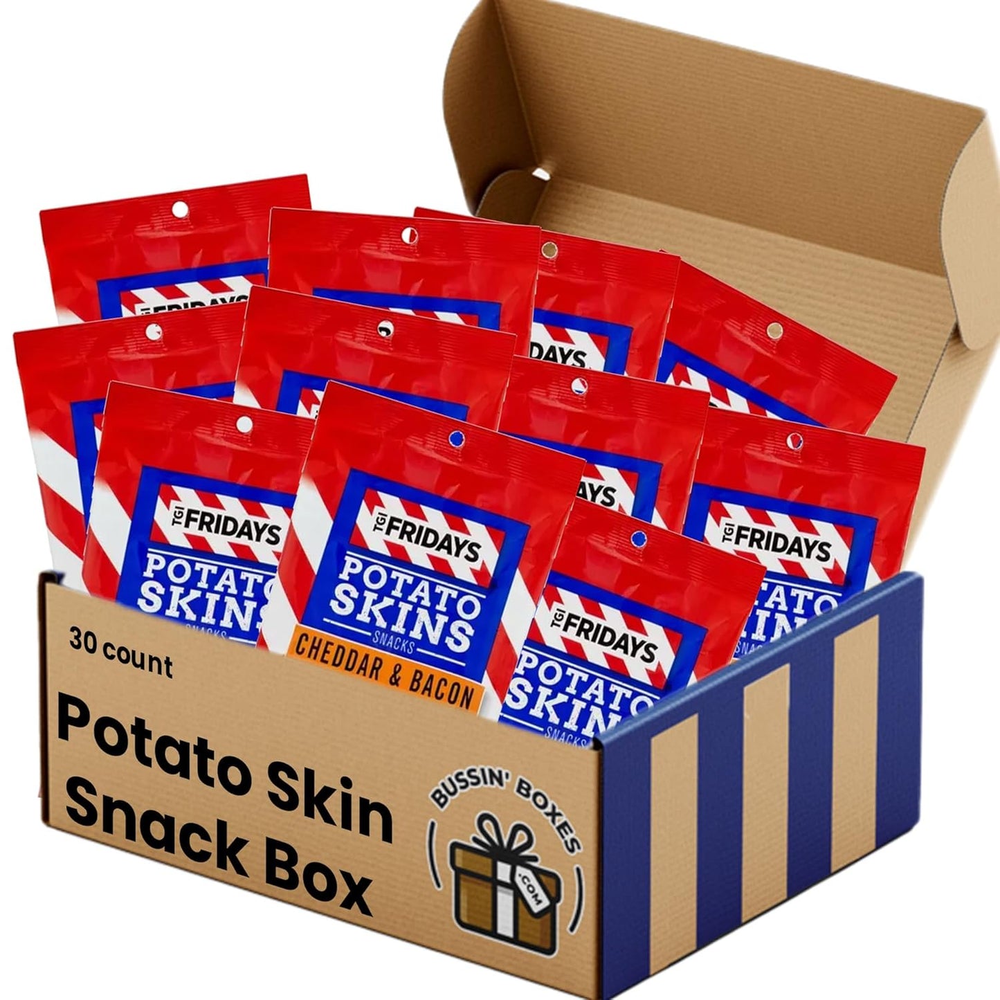 Cheddar and Bacon Potato Snack Chips 30 Count Crunchy Bags