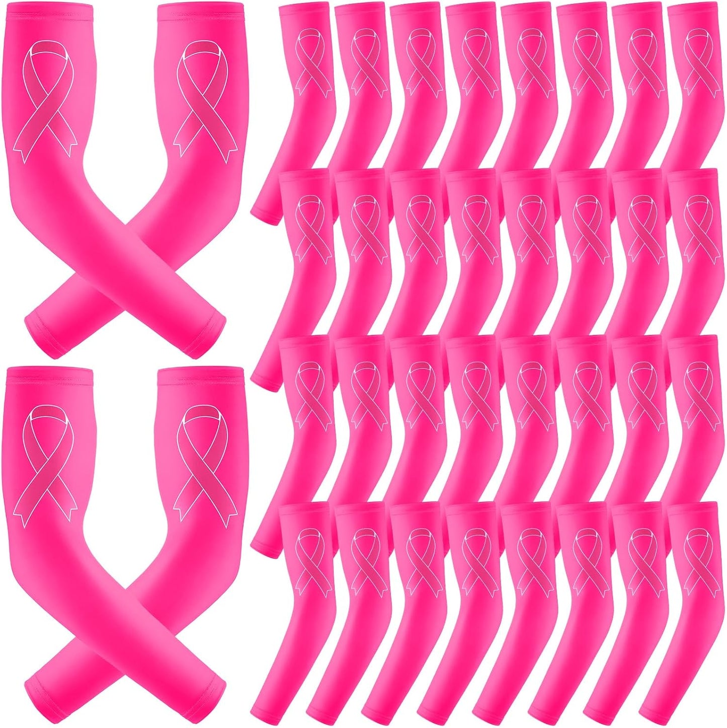 Breast Cancer Awareness Arm Sleeves for Sports and Comfort