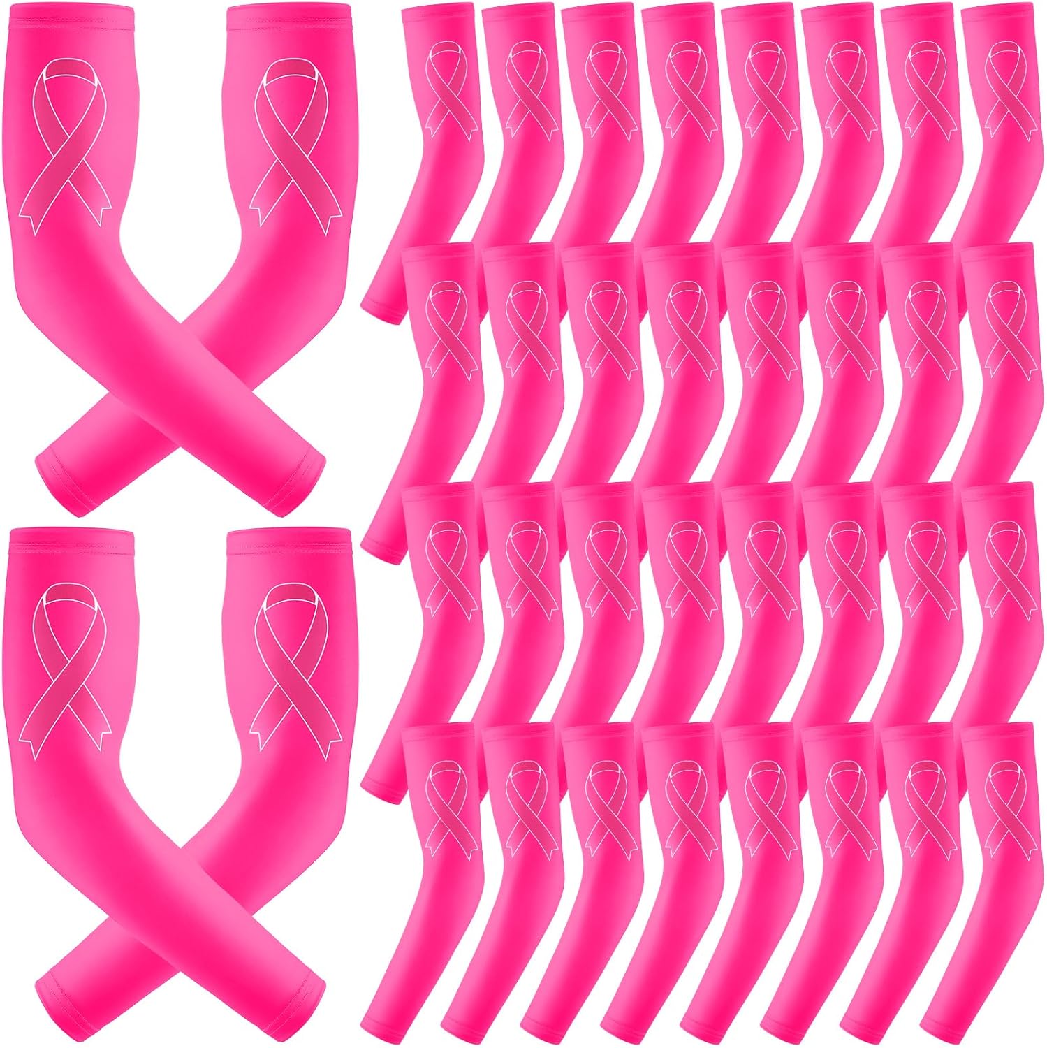 Breast Cancer Awareness Arm Sleeves for Sports and Comfort