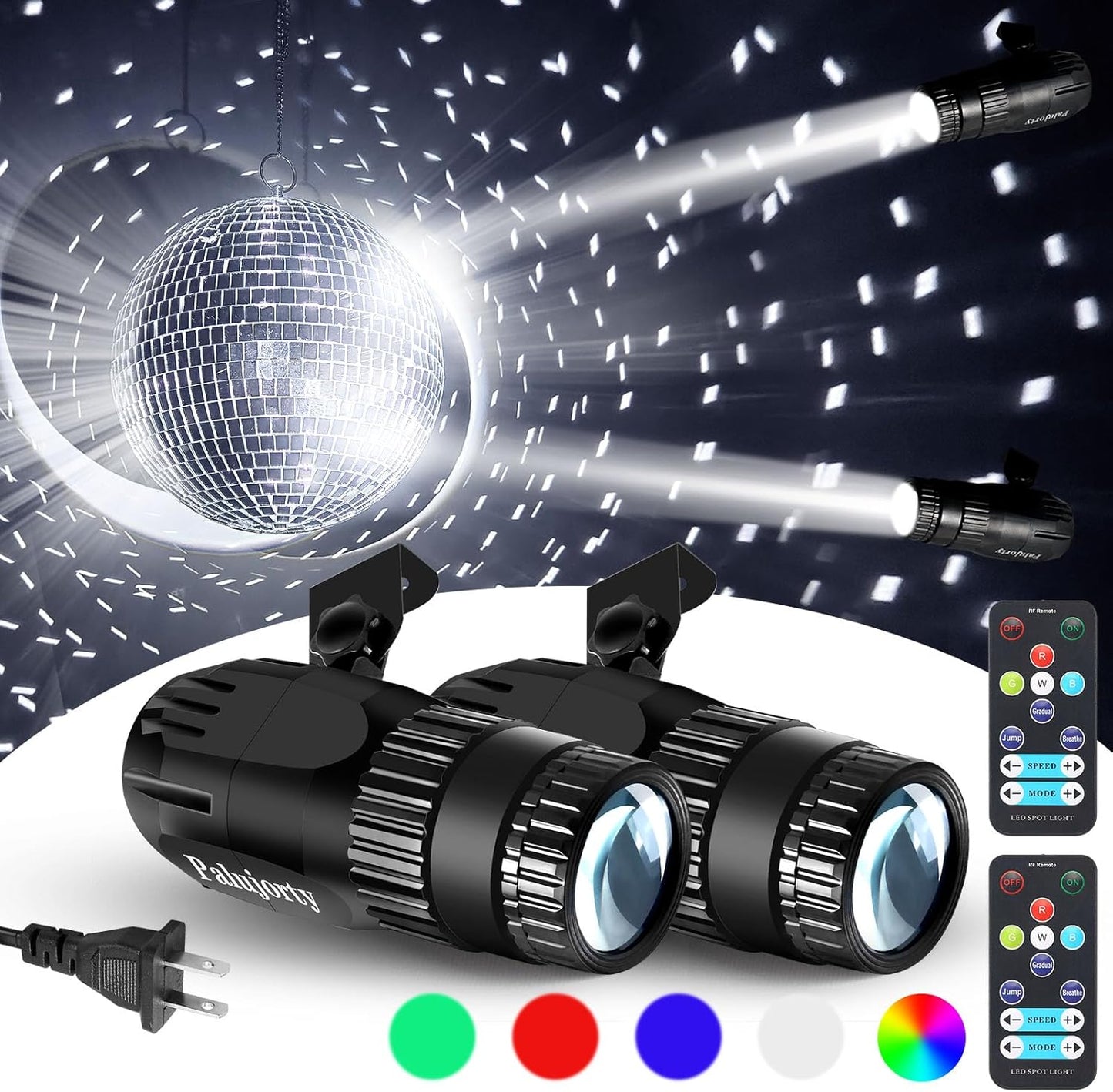 Disco Ball Light 2 Pack for Parties, Stage & Home Use