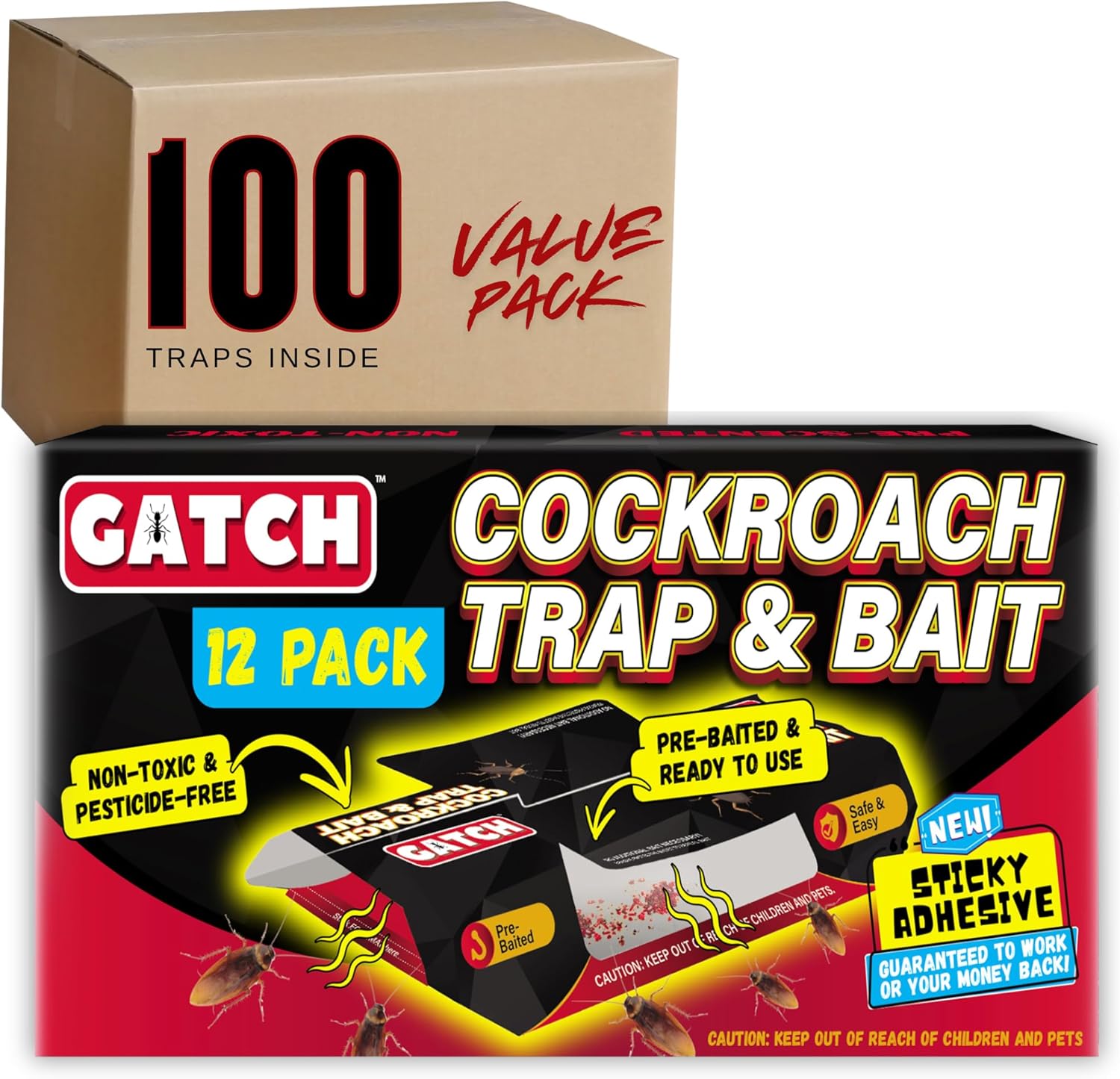 GATCH Roach Traps Indoor - Effective Sticky Baited Solutions