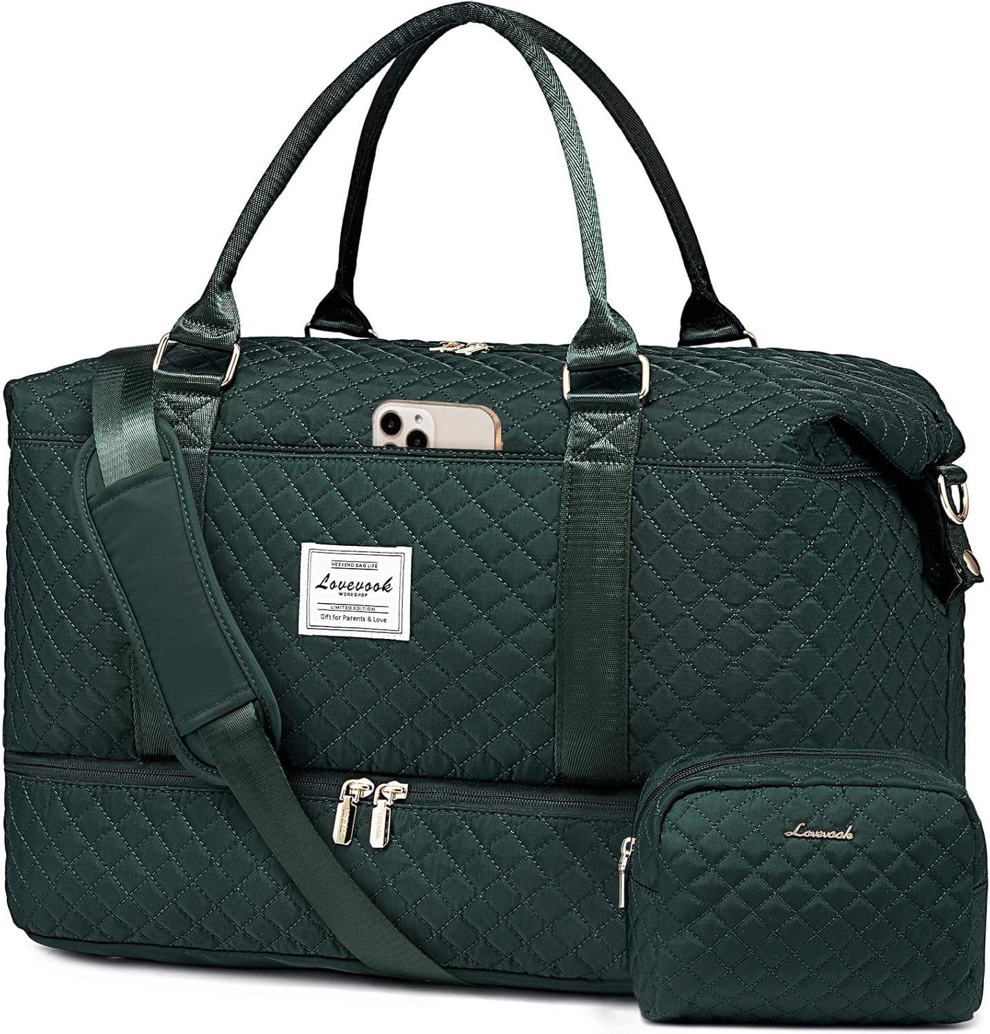 LOVEVOOK Travel Duffle Bag with Shoe Compartment for Women
