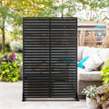 Metal Privacy Screen 72in H 47in W Black Louvered - Freestanding Panel