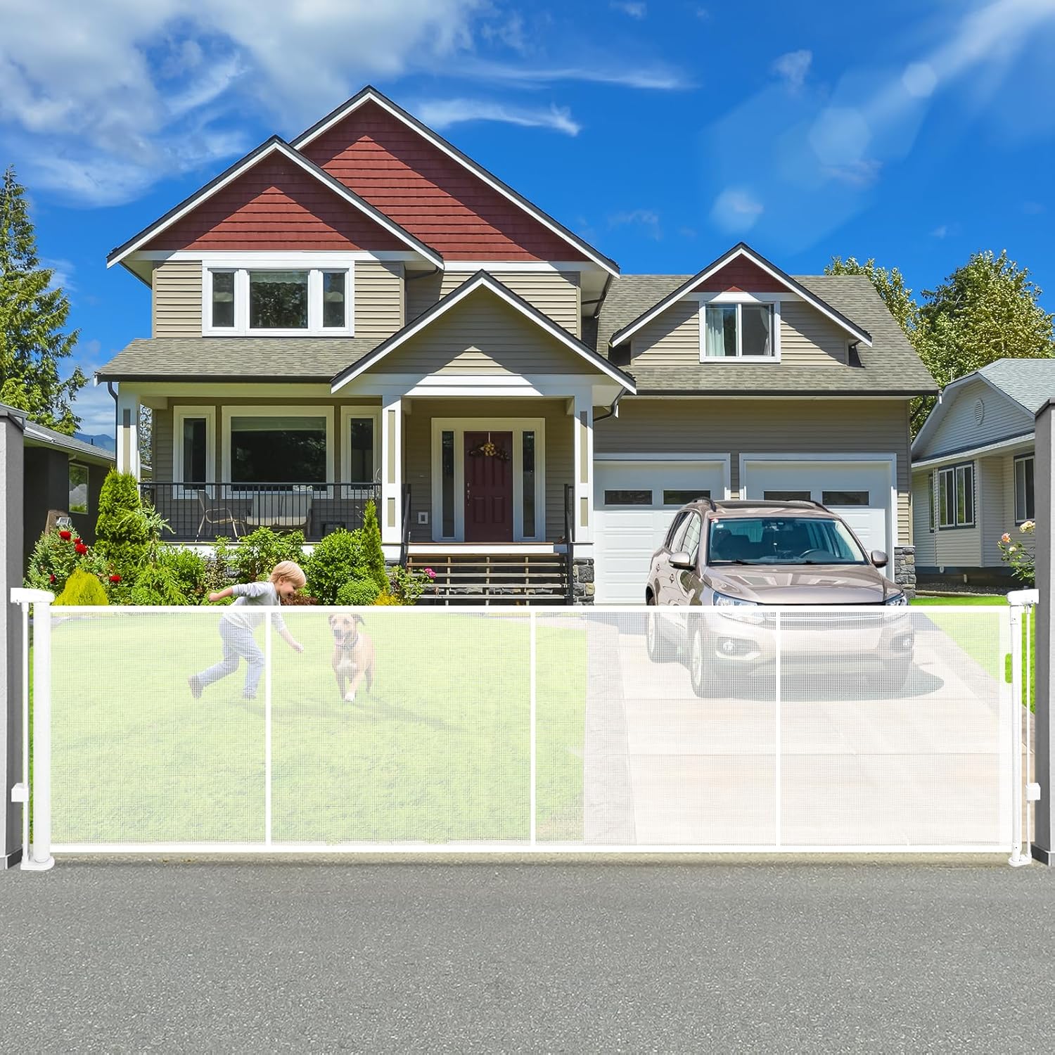120 Inch Retractable Baby Gate Extra Wide for Pets and Kids