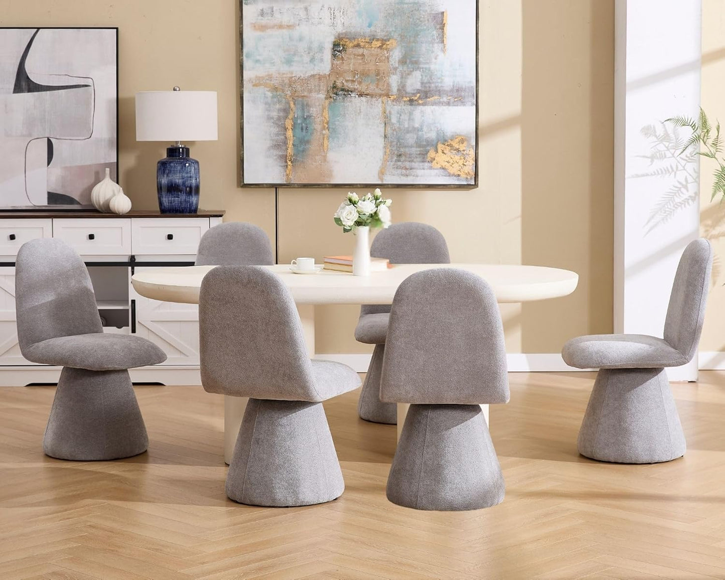 Set of 6 Swivel Chairs: Mid Century High Back Style!
