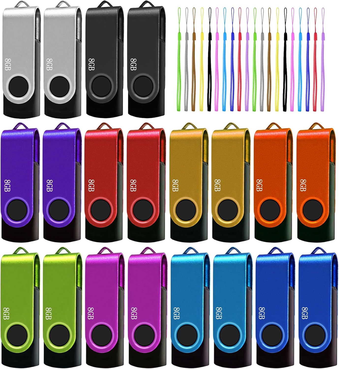 8GB USB Flash Drive 20 Pack for Easy Data Storage and Transfer