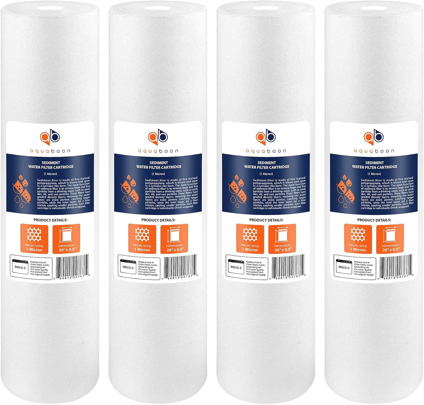 1 Micron 20in Sediment Water Filter Cartridge for Whole House