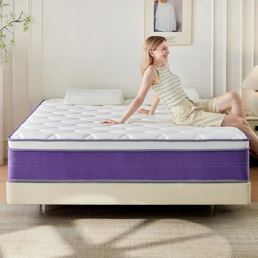 Queen Size Mattress with Memory Foam and Pocket Springs for Comfort