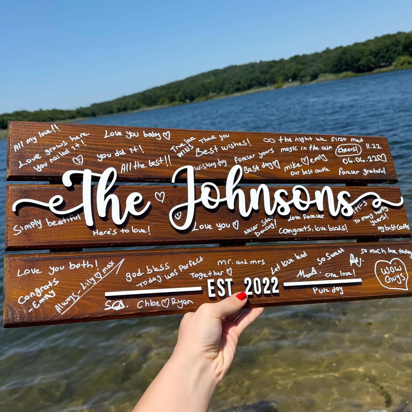 Personalized Wooden Wedding Guest Book Sign for Unique Keepsakes