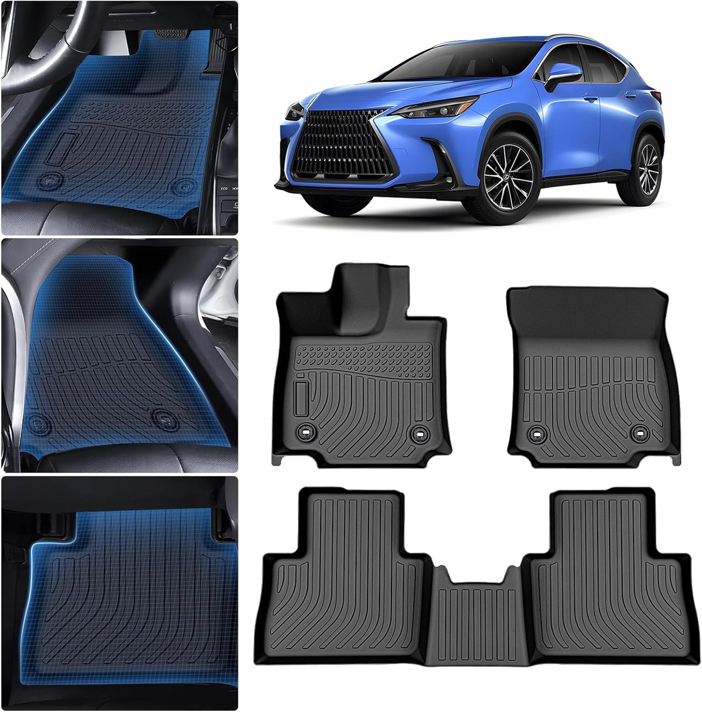 All Weather Floor Mats for 2022 2023 2024 2025 Lexus NX