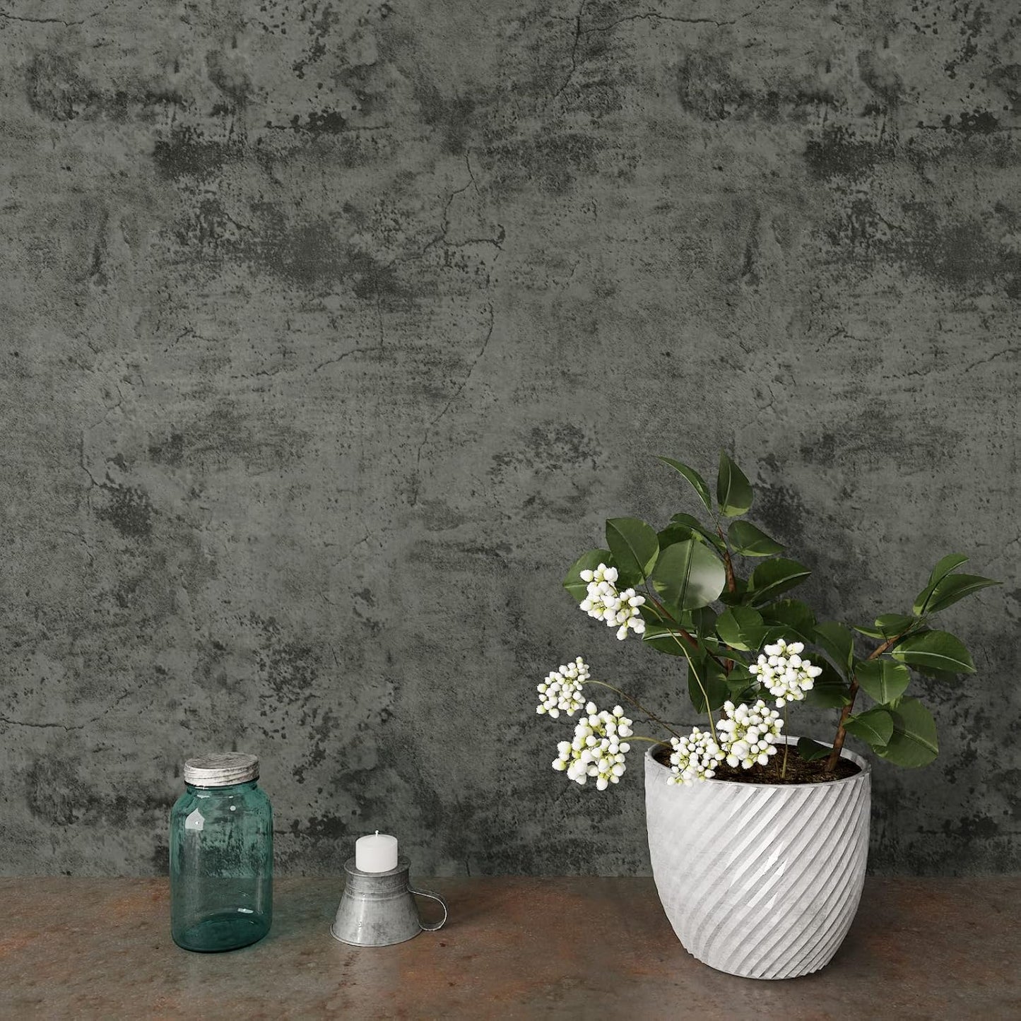 VaryPaper Large Size Concrete Peel and Stick Wallpaper for Home