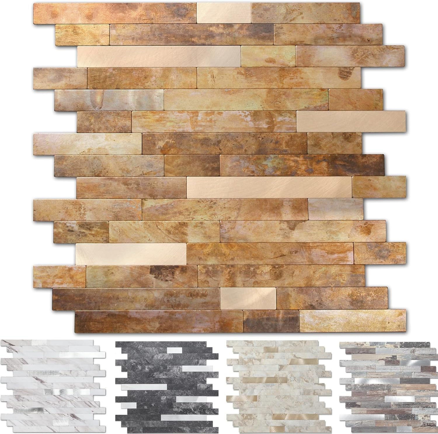 Yipscazo Peel and Stick Metal Tile Backsplash for Modern Homes