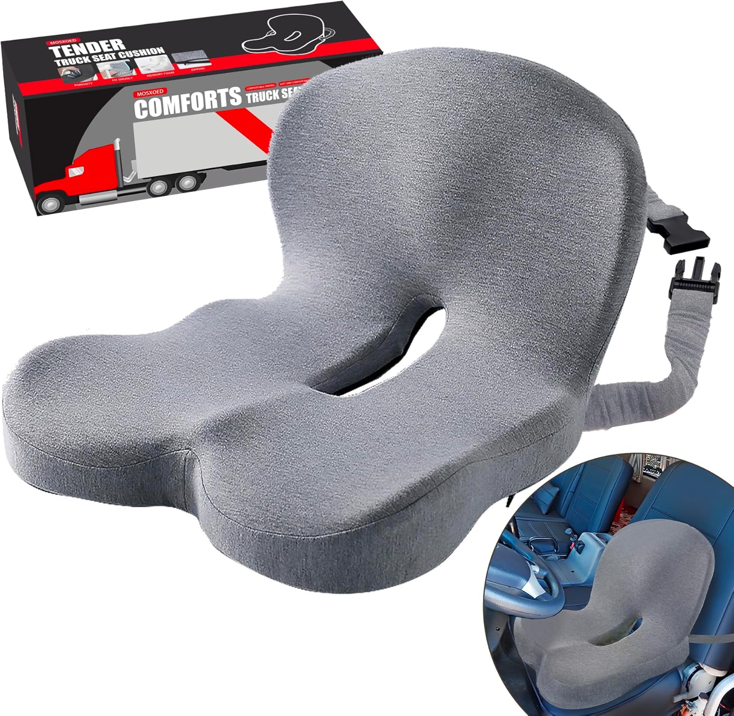 Memory Foam Truck Seat Cushion for Ergonomic Comfort & Support