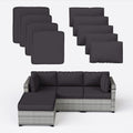 Outdoor Patio Cushion Covers 9 Pc Set - Waterproof Replacement